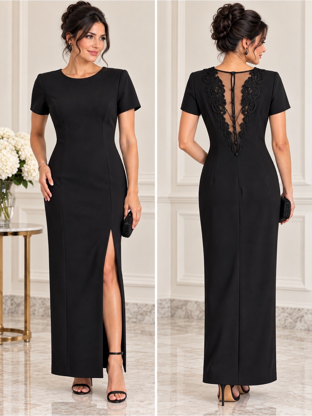 Maggy London Black Soutache Sheath Dress Size 6 | Romantic Goth Victorian Style